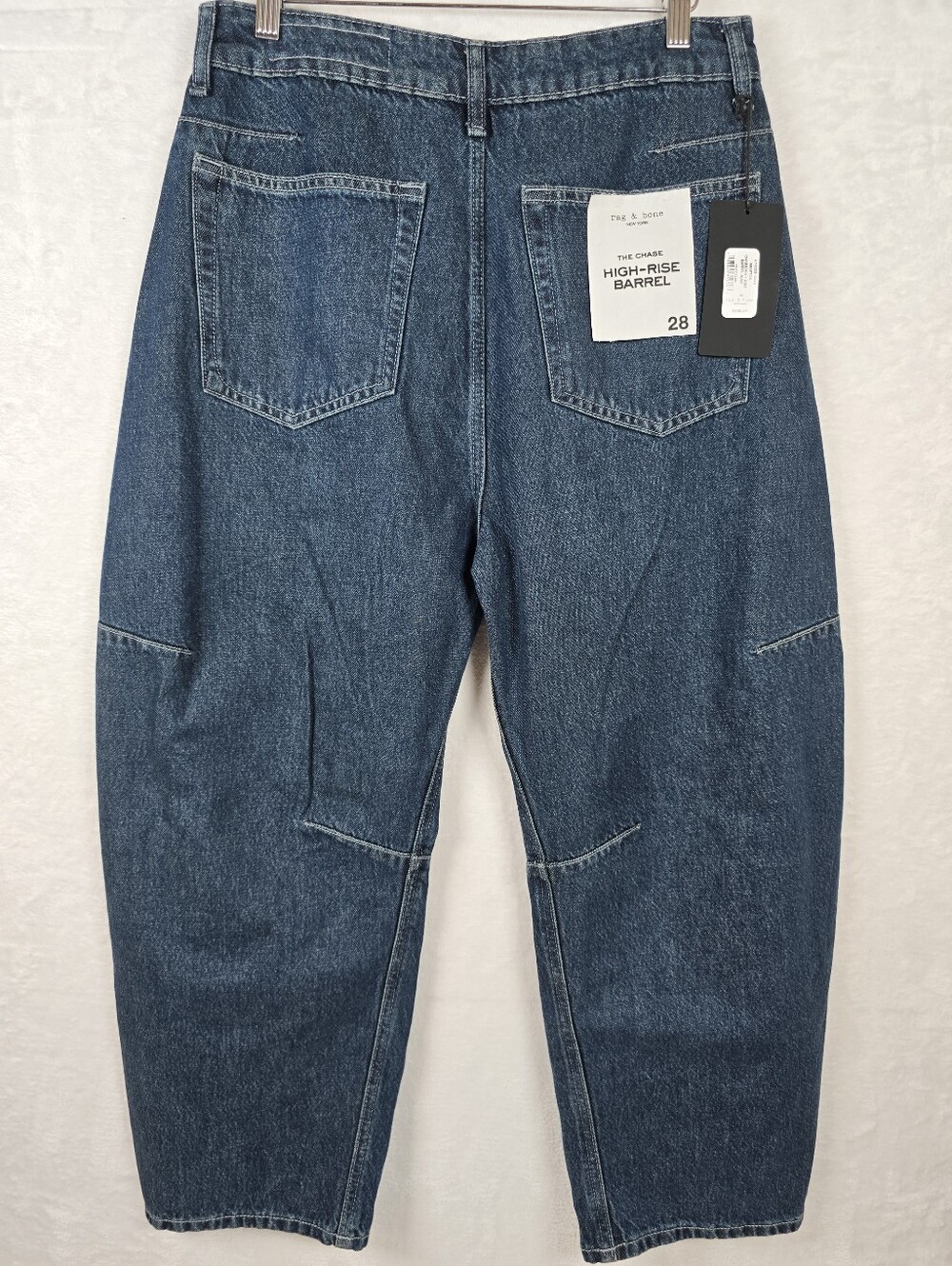 Rag & Bone The Chase High-Rise Barrel Jeans Grafton Blue Sz.28 - Picture 6 of 16